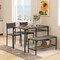 Industrial Style Rectangular Kitchen Table with Bench and Chairs - 43" x 26" x 30"